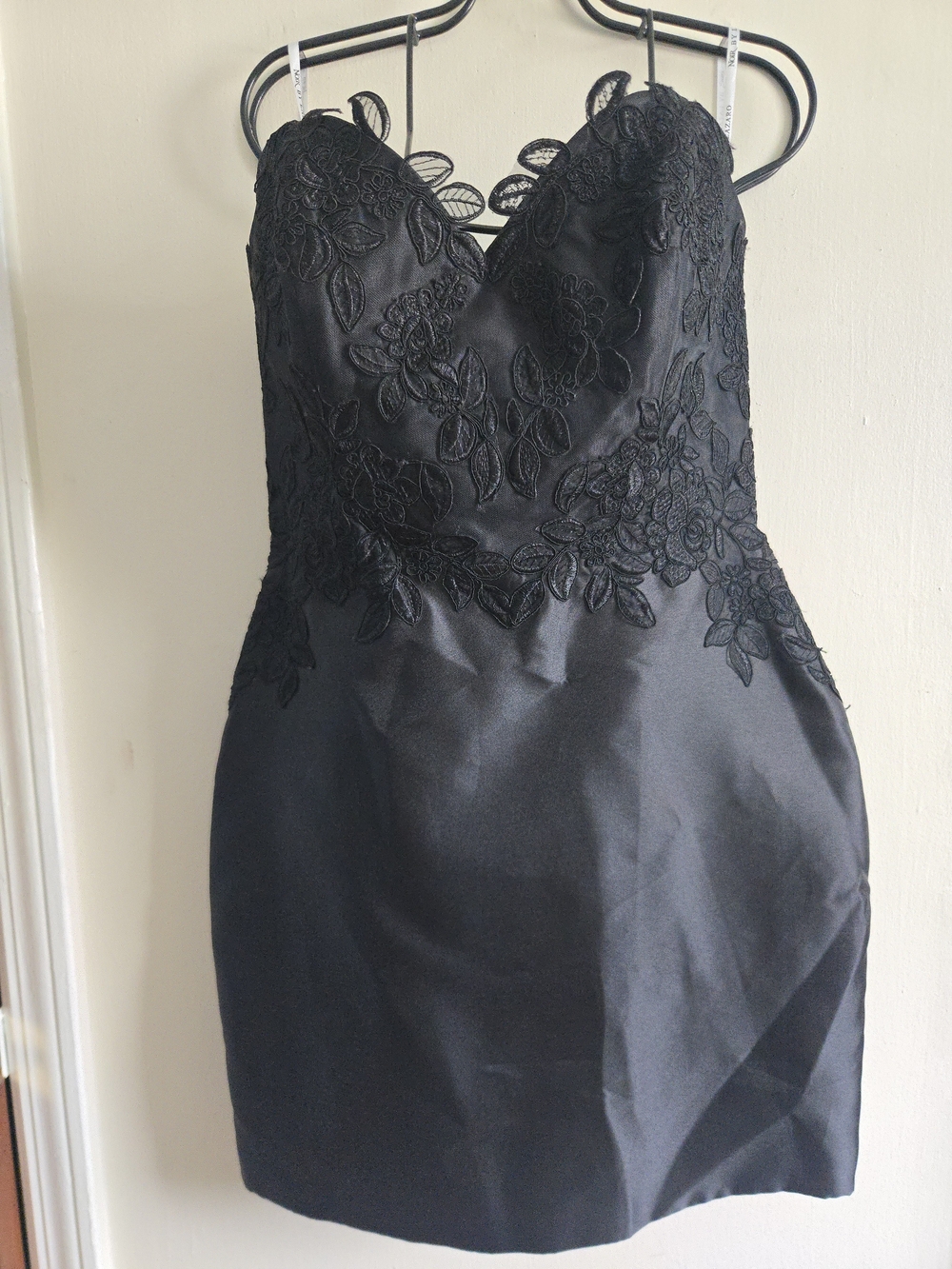 Lazao Black Lace Bodice Mikado Mini Dress